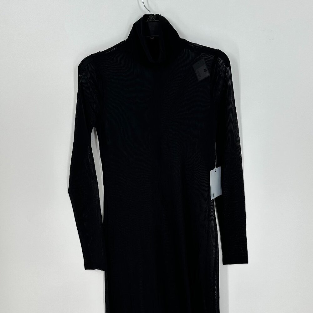 Womens Viavia Black Sheer Mesh Maxi Dress L